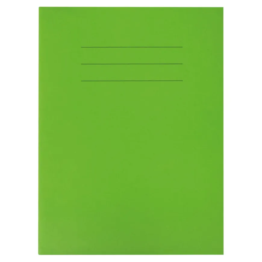 A4+ Choice Exercise Book 8mm Ruled Margin 80pg Green 50pk