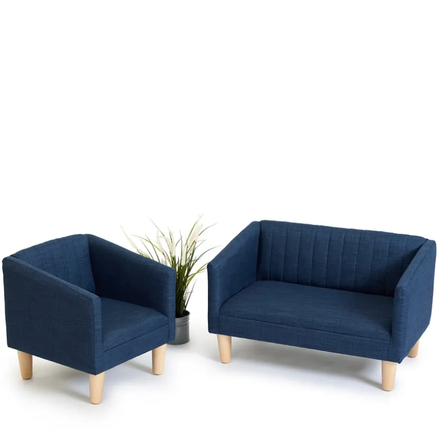 Adult Fluted Sofa and Chair Set