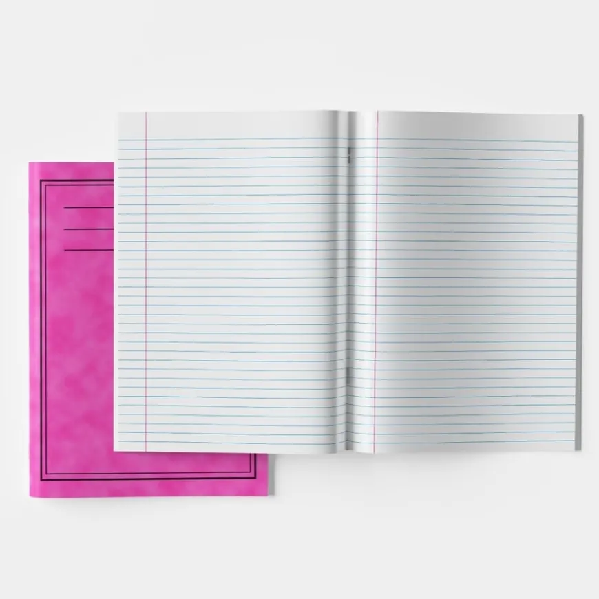 A4+ Exercise Book 8mm Ruled Margin Pink 40pg 50pk