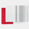 A4 Exercise Book 1/2 15mm Ruled 1/2 Plain 40pg Red 50pk