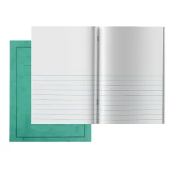 A4 Exercise Book 1/2 Ruled/Plain 64pg Green 50pk