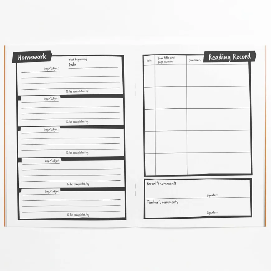 A5 Primary Homework Diary & Reading Record Book