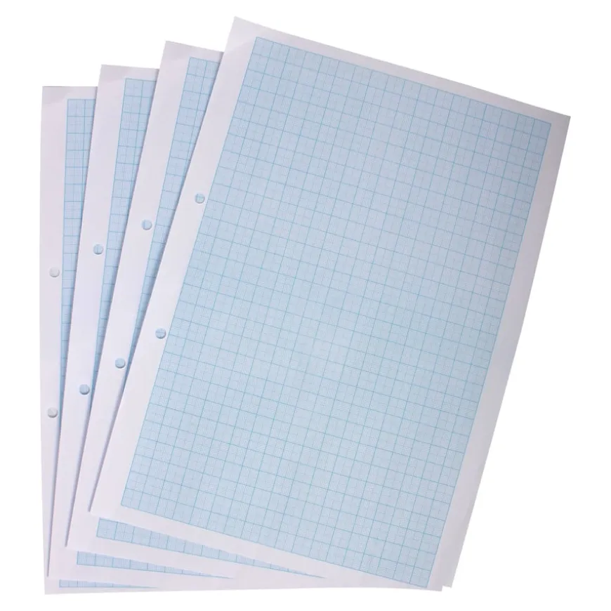A4 Punched Maths Graph Paper 2/10/20mm Squares 75gsm 5 Ream