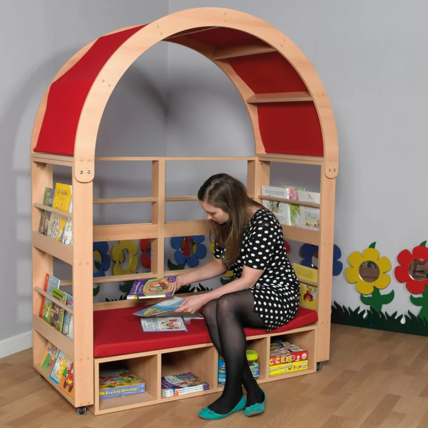 Arched Bookcase Storage and Seating