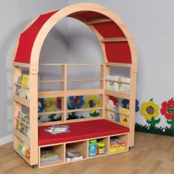 Arched Bookcase Storage and Seating