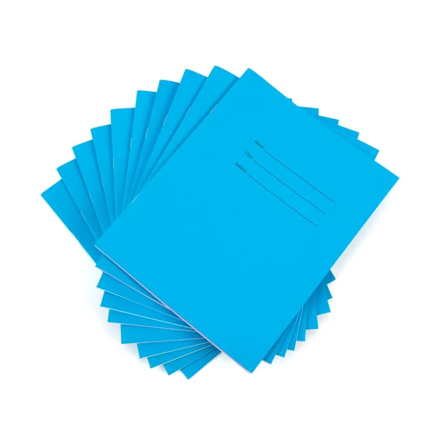 Assorted A5 Tinted Exercise Books 10mm Squares 48pgs 10pk