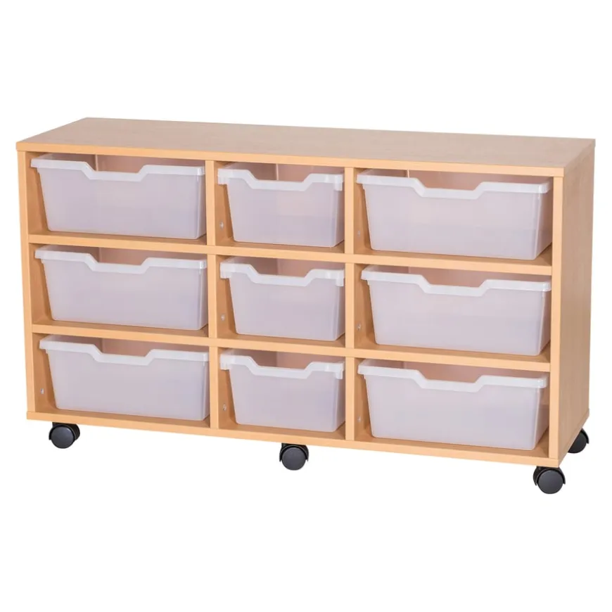 Assorted Cubby Tray Storage: 3 Tier with 9 Trays