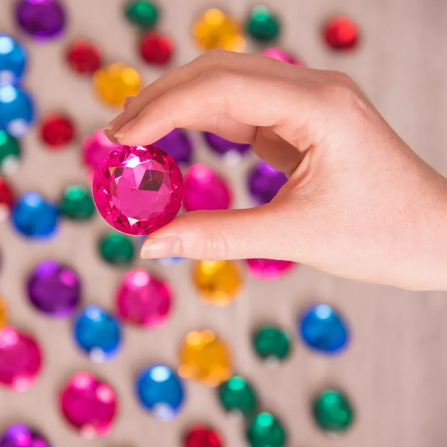 Assorted Size Sparkling Jewel Counters 60pcs