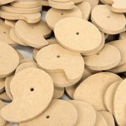 Assorted Wooden Cams 4mm Hole 90pk