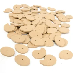 Assorted Wooden Cams 4mm Hole 90pk