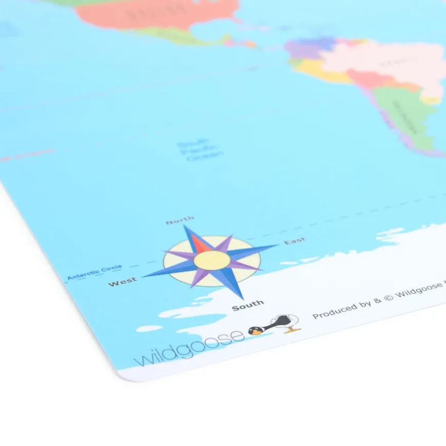 A3 Wipeable Map of the World 10pk