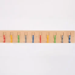 Beech Coat Rail with Nameplates