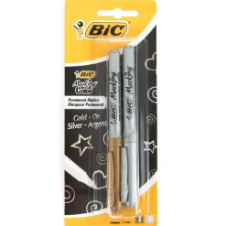 Bic Gold and Silver Metallic Pens 2pk