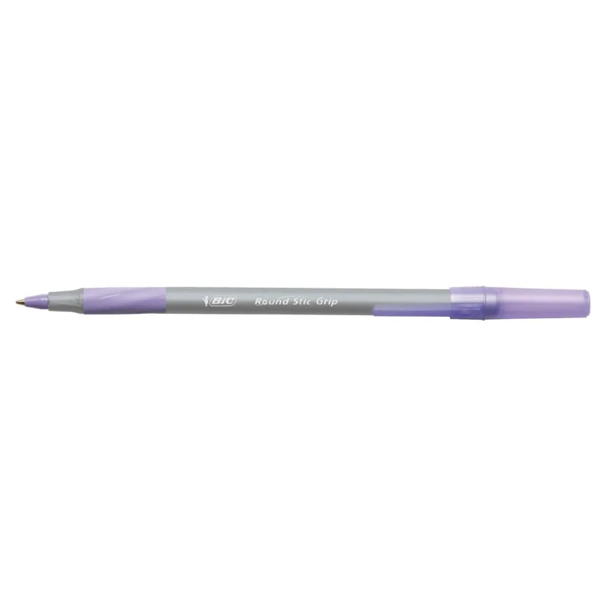 Bic Purple Round Stic Grip Ballpoint Pens 40pk