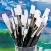 Black Handled Flat White Nylon Paint Brushes 30pk
