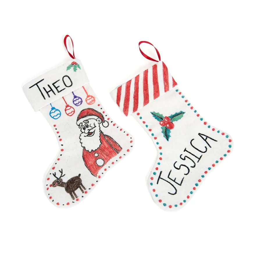 Canvas Stocking Decorations 12pk