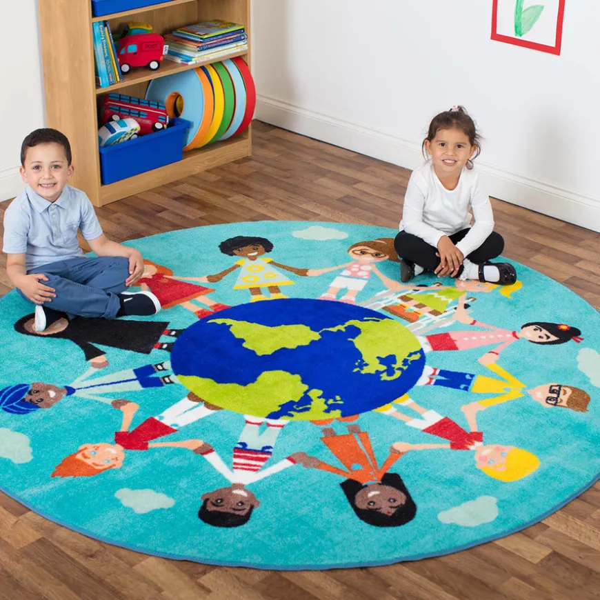 Children Around the World Circular Rug