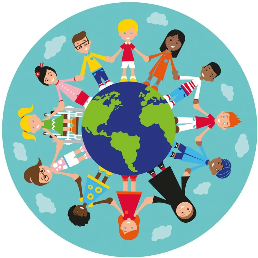 Children Around the World Circular Rug