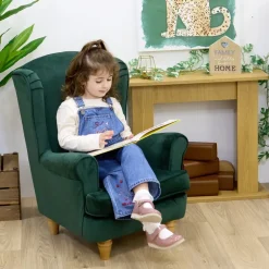 Children's Velvet Wingback Chair