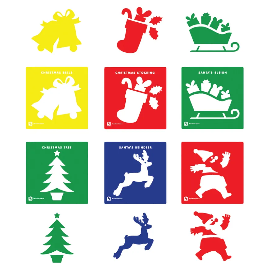 Christmas Stencil Set Assorted 6pk