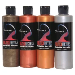 Chroma Molten Metals Acrylic Metallic Paints 4x250ml