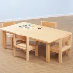 Classic Beech Stackable Chairs 4pk