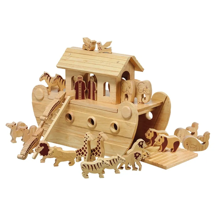 Classic Wooden Noah's Ark Small World Set 24pcs