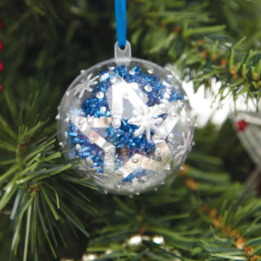 Clear Fillable Acrylic Christmas Baubles 65mm 12pk