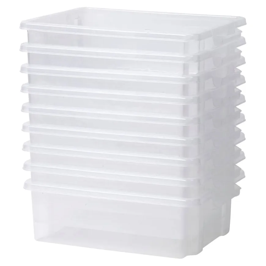 Clear Shallow Tubs 9pk