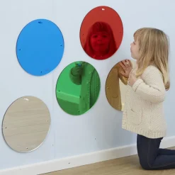 Coloured Circled Mirrors 5pk