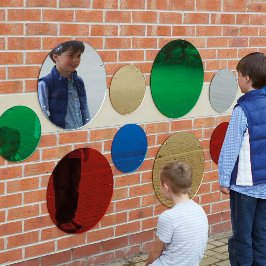 Coloured Circled Mirrors 5pk