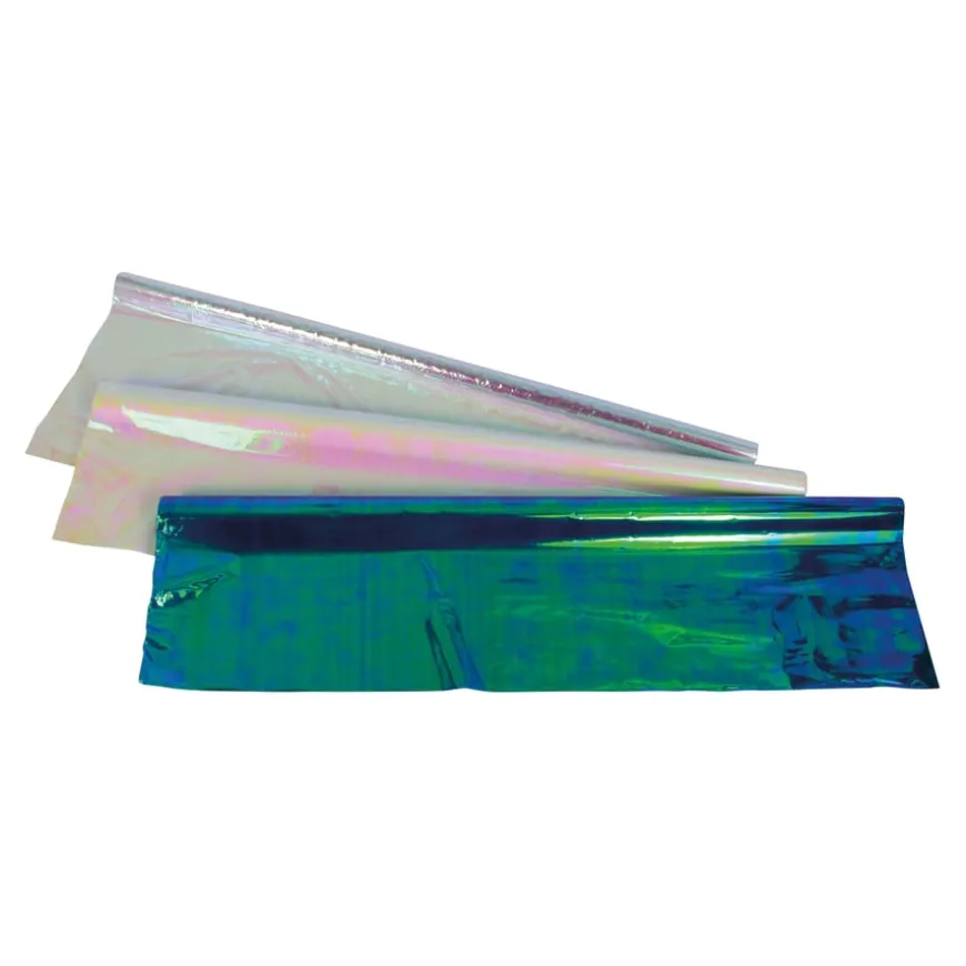 Coloured Iridescent Film Rolls Assorted 700mmx2m 3pk