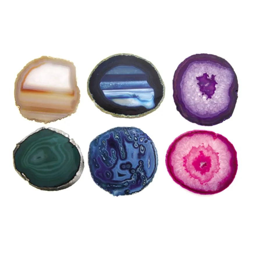 Colourful Natural Material Agate Rock Set 6pcs