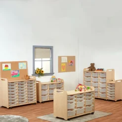 3 Column Tray Storage inc 15 Deep Translucent Trays