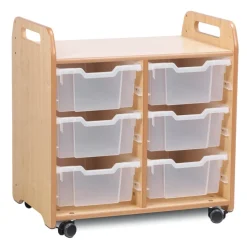 2 Column Tray Storage W/ 6 Deep Translucent Trays H730mm