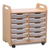 2 Column Tray Storage w/ 12 Shallow Translucent Trays H730mm
