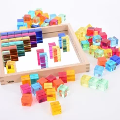 Construction Set Acrylic Gems and Mirror Tray 101pcs
