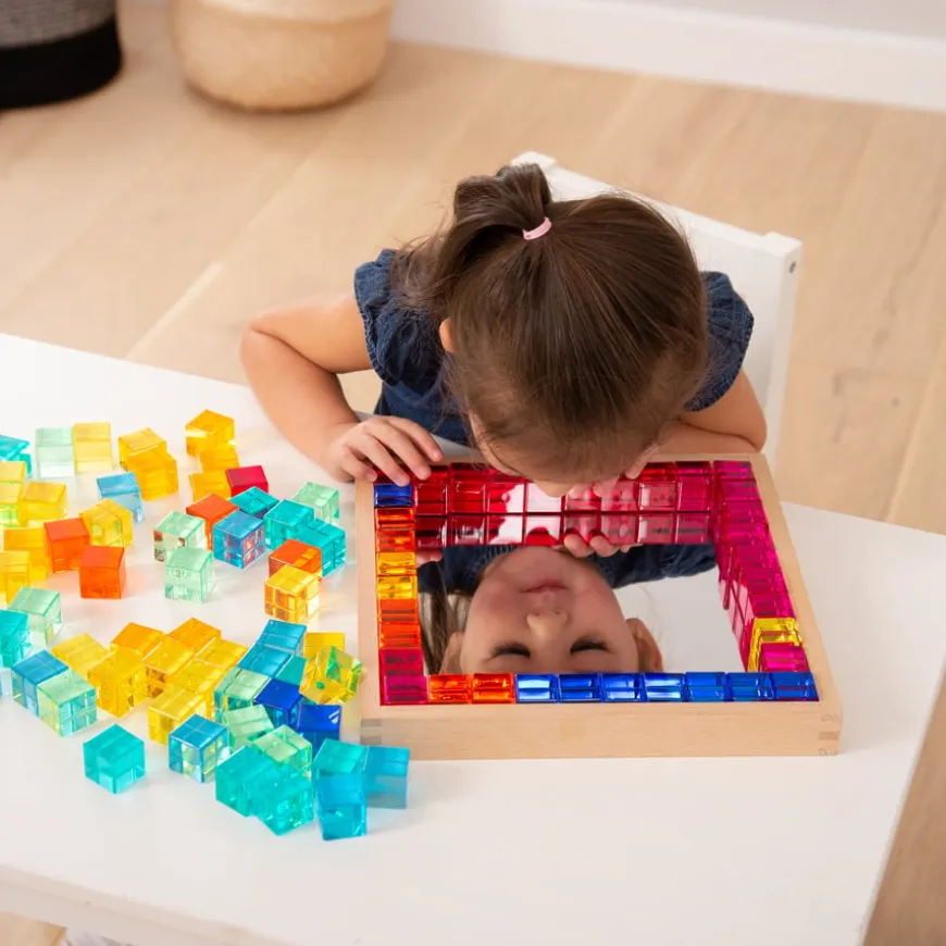 Construction Set Acrylic Gems and Mirror Tray 101pcs