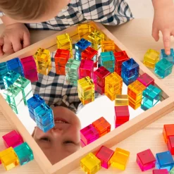 Construction Set Acrylic Gems and Mirror Tray 101pcs