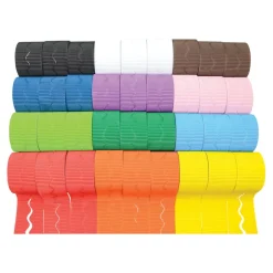 Corrugated Scalloped Fade Resist Border Rolls Assorted
