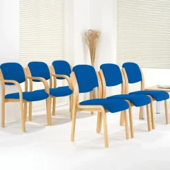 Curved Wooden Side Chairs With Arms