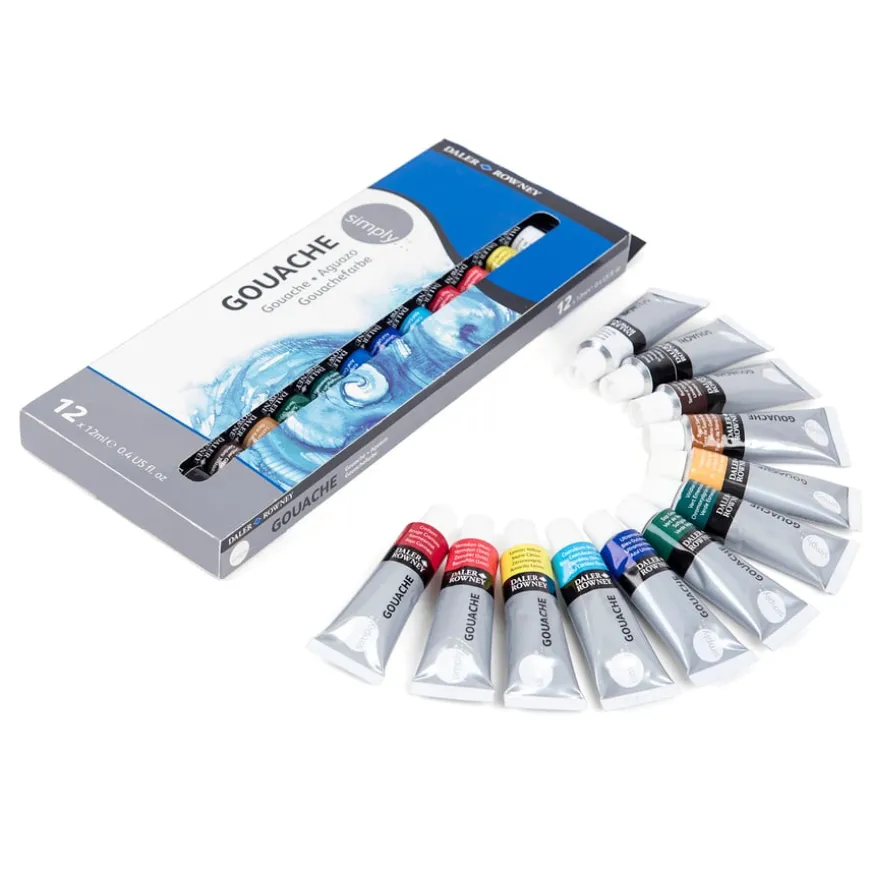 Daler-Rowney Simply Gouache Paint Set 12 x 12ml