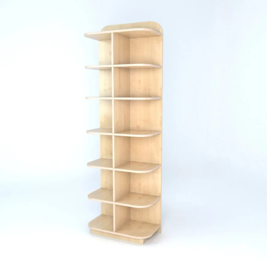 D-End Cap Library Bookcase In Maple