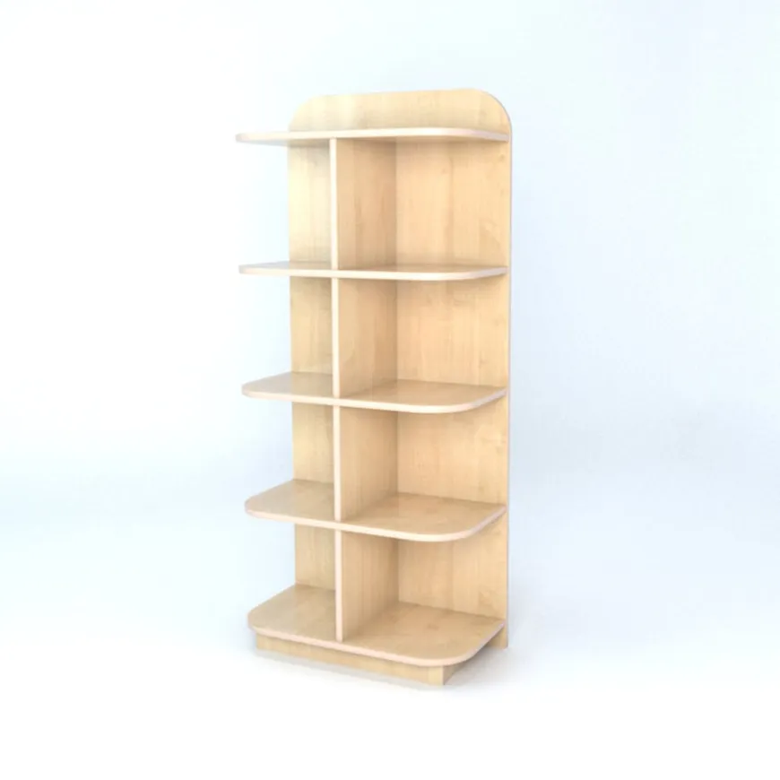 D-End Cap Library Bookcase In Maple