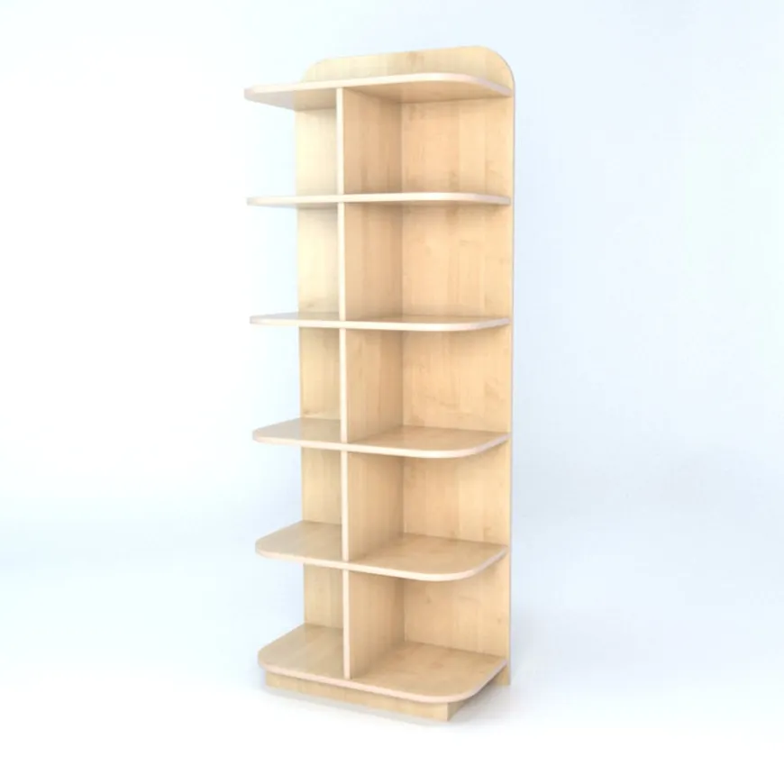 D-End Cap Library Bookcase In Maple