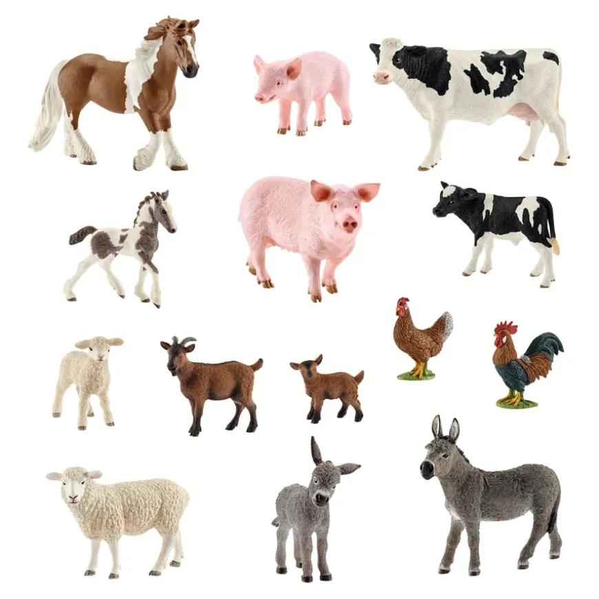 Detailed Parent and Babies Farm Animal Collection
