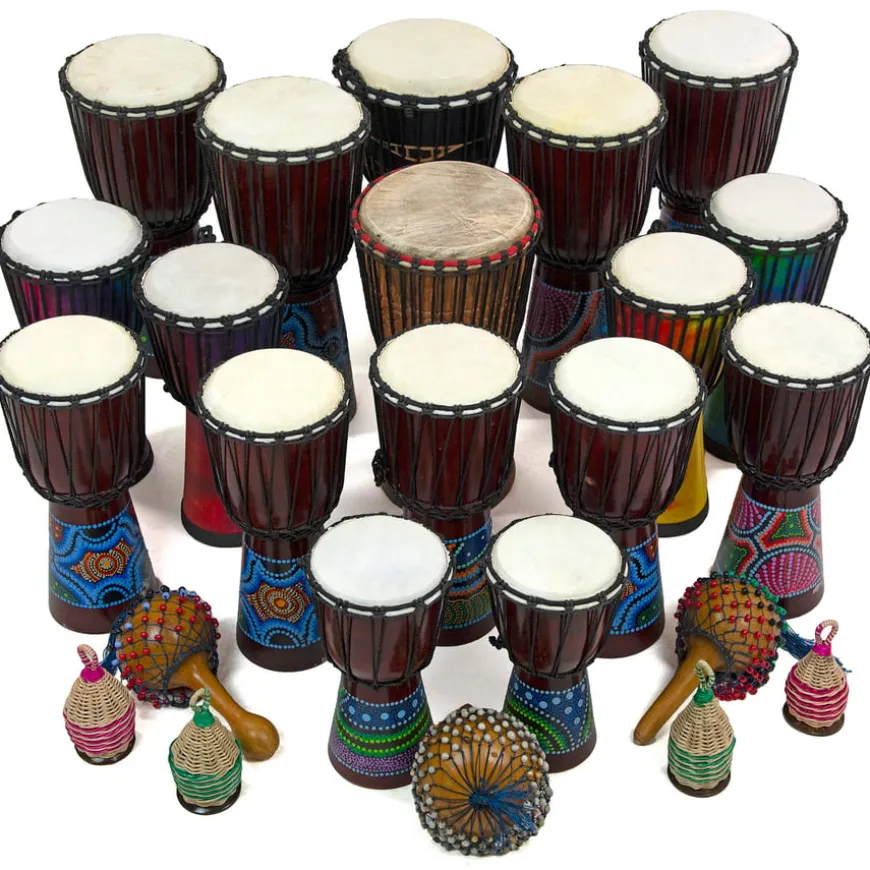 Djembe Drums & Shakers 24 Players