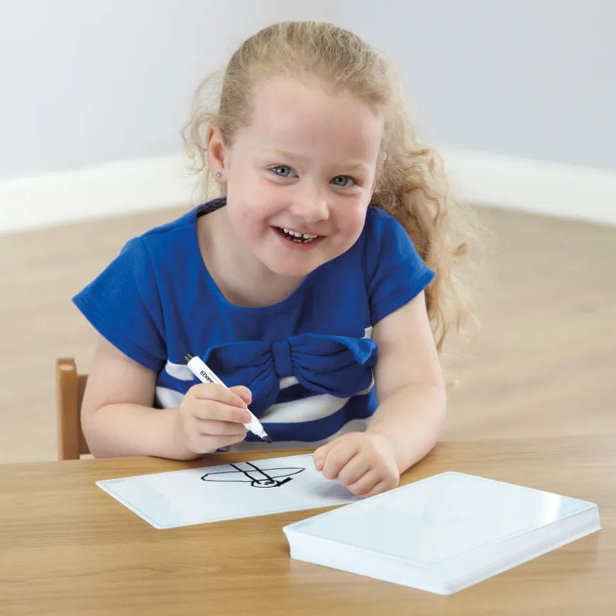 Double Sided A5 Plain Whiteboards 30pk
