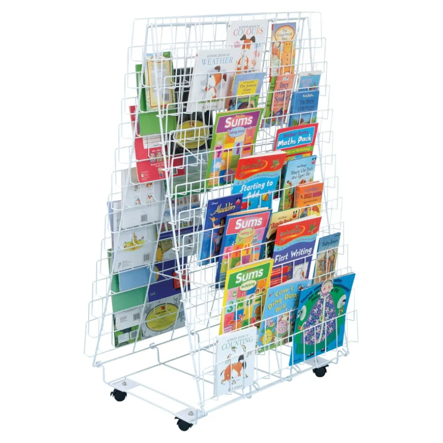 Double Sided Mobile Book Rack H1300 x W795 x D570mm