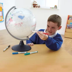 Drywipe Blank Globe of the World with Stand 30cm